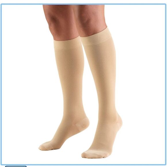 TRUFORM Classic Medical Closed Toe Knee High Support Stockings Medium Beige - Picture 1 of 7
